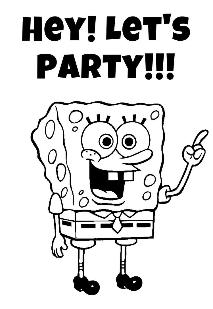 Spongebob Birthday Coloring Pages &amp; Cards — PRINTBIRTHDAY.CARDS