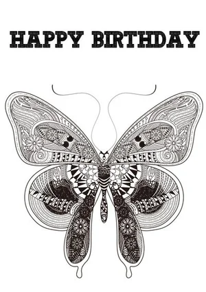 4 Beautiful Butterfly Printable Birthday Cards/Templates (free