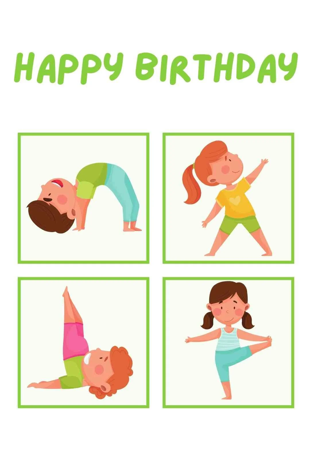 Gymnastics Printable Birthday Cards (free) — PRINTBIRTHDAY.CARDS