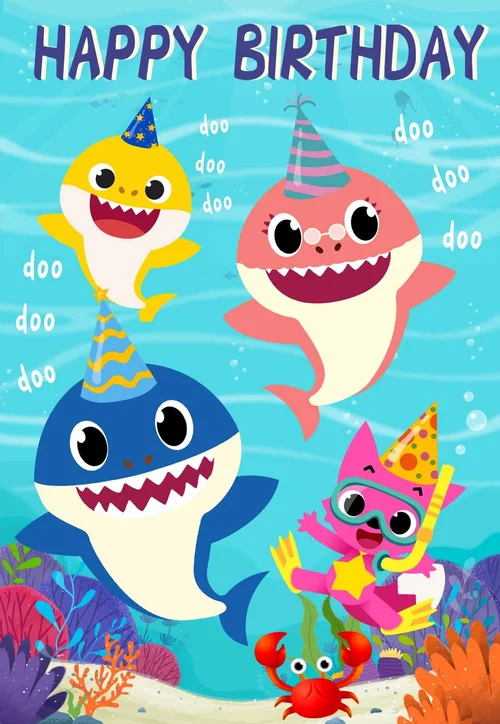 Baby Shark Birthday Coloring Pages &amp; Cards (free) — PRINTBIRTHDAY.CARDS
