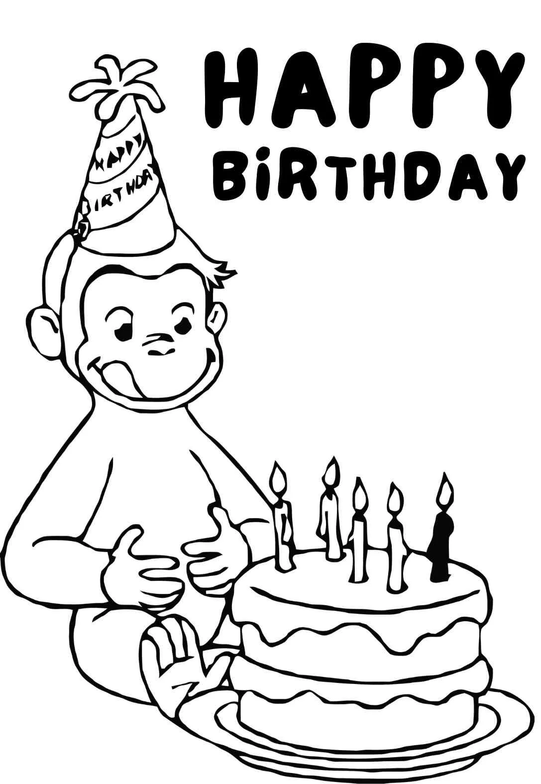 10 Fun Curious George Printable Coloring Pages &amp; Cards (free ...
