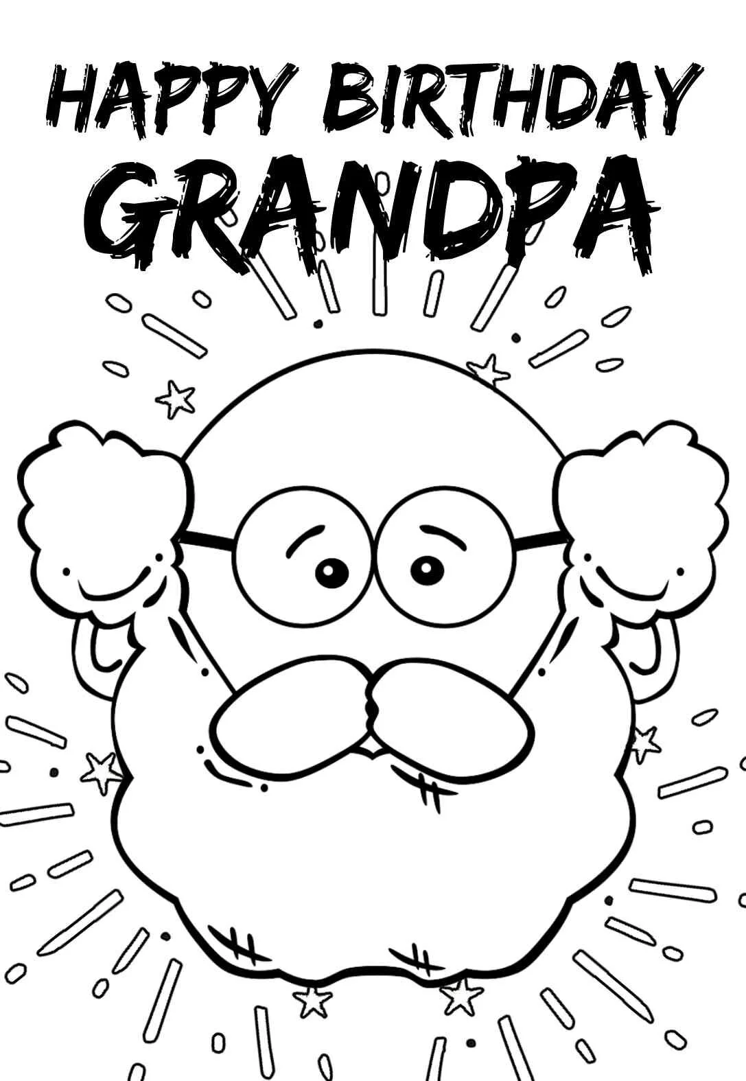 Grandpa Birthday Coloring Pages & Cards (free) — PRINTBIRTHDAY.CARDS
