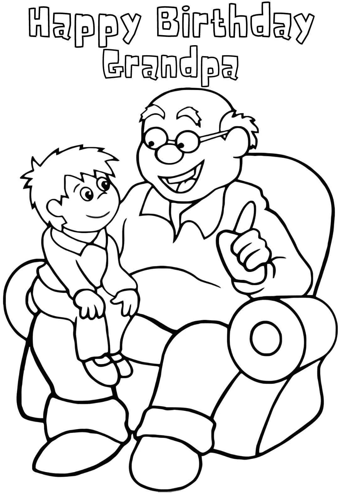 Grandpa Birthday Coloring Pages & Cards (free) — PRINTBIRTHDAY.CARDS