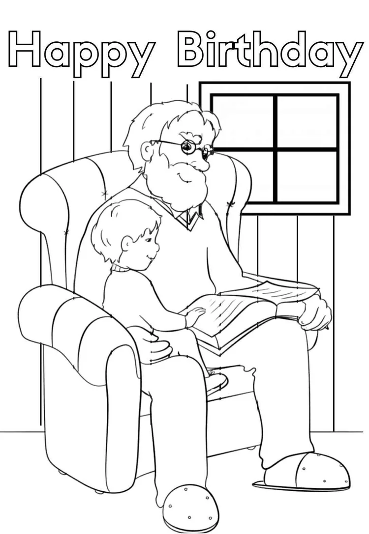 Grandpa Birthday Coloring Pages & Cards (free) — PRINTBIRTHDAY.CARDS