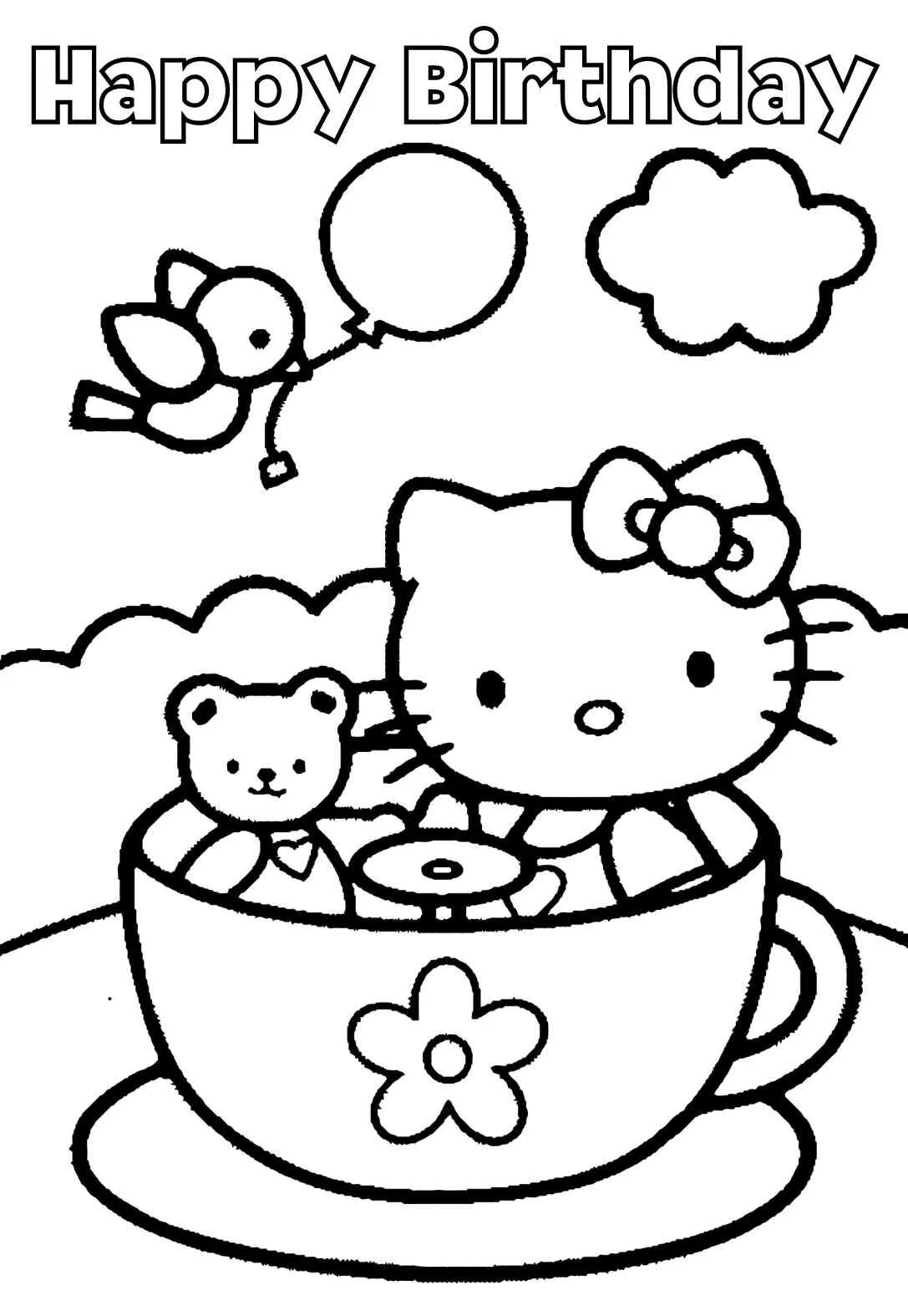 10 of the Cutest Hello Kitty Coloring Pages & Cards (free