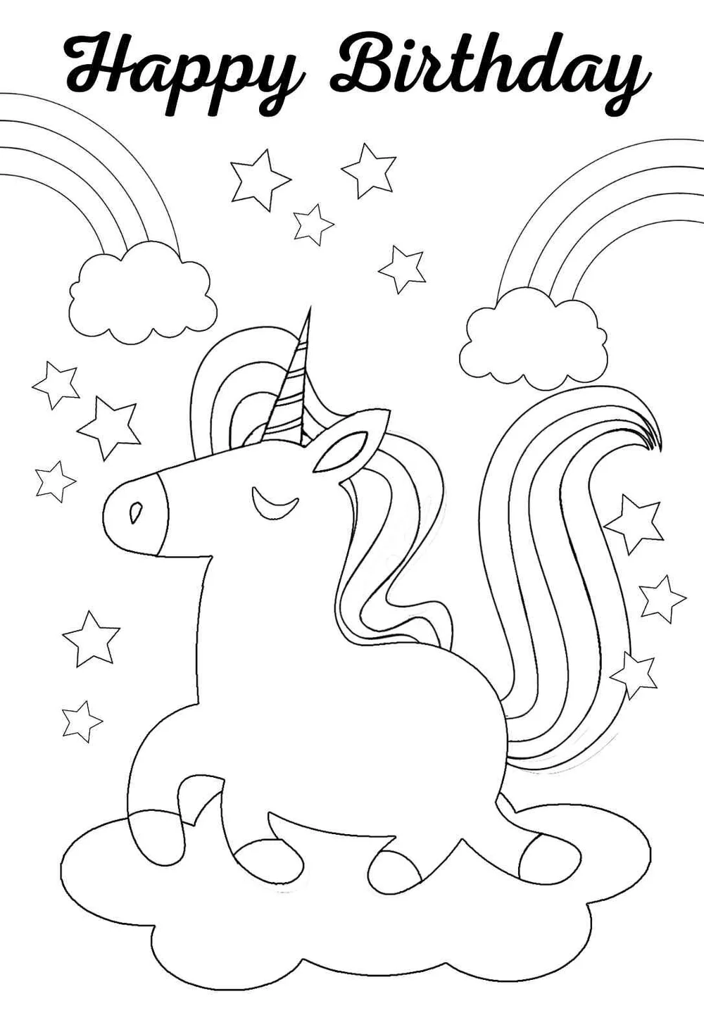 14 unbelievable unicorn coloring pages cards free printbirthday cards