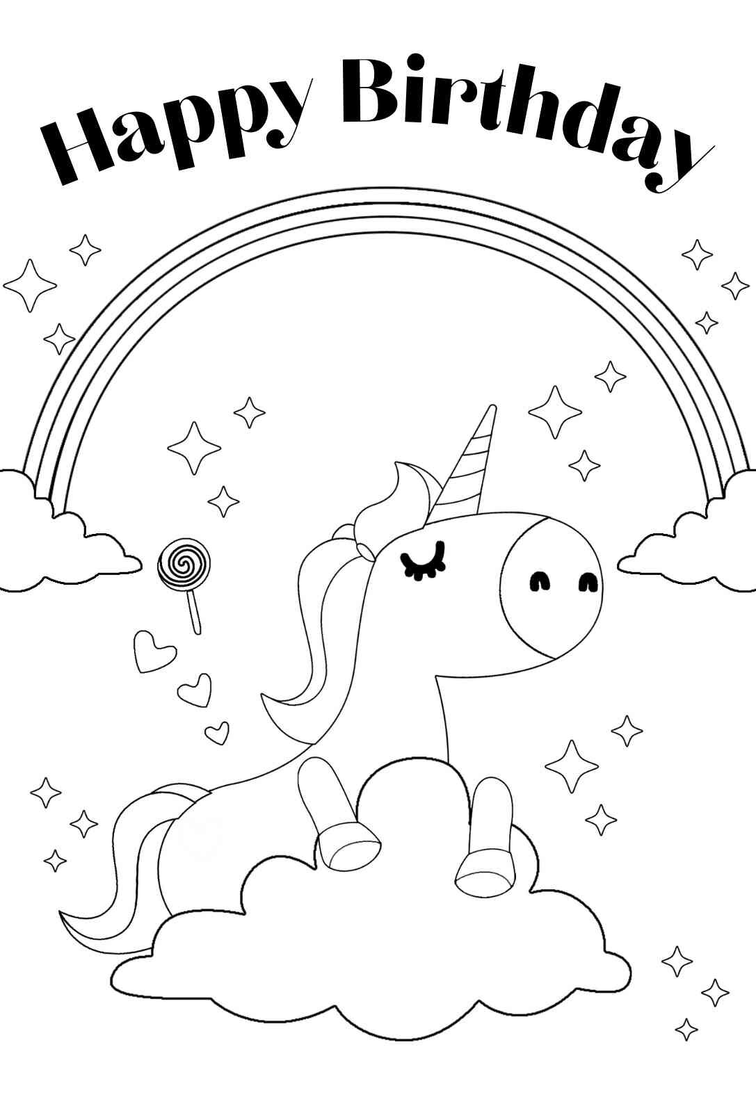 14 Unbelievable Unicorn Coloring Pages & Cards (free) — PRINTBIRTHDAY.CARDS