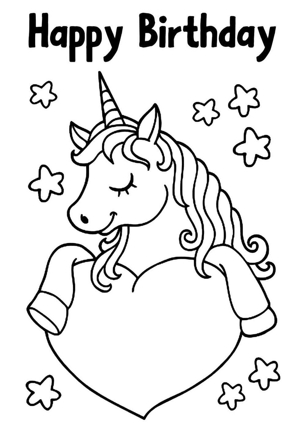 Simple Birthday Coloring Pages & Cards for Toddlers free ...