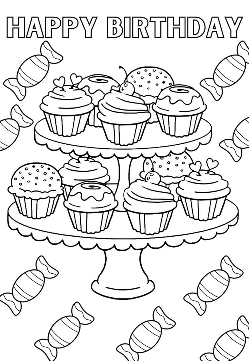 100's of Birthday Coloring Pages &amp; Cards (free) — PRINTBIRTHDAY.CARDS