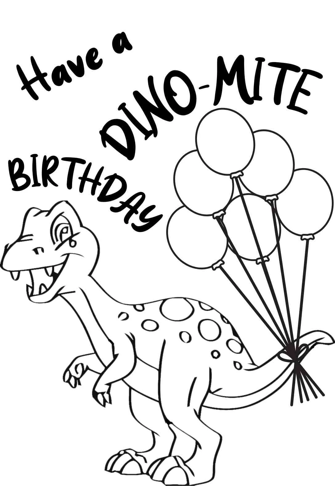 10 Gnarly Dinosaur Birthday Coloring Pages & Cards (free