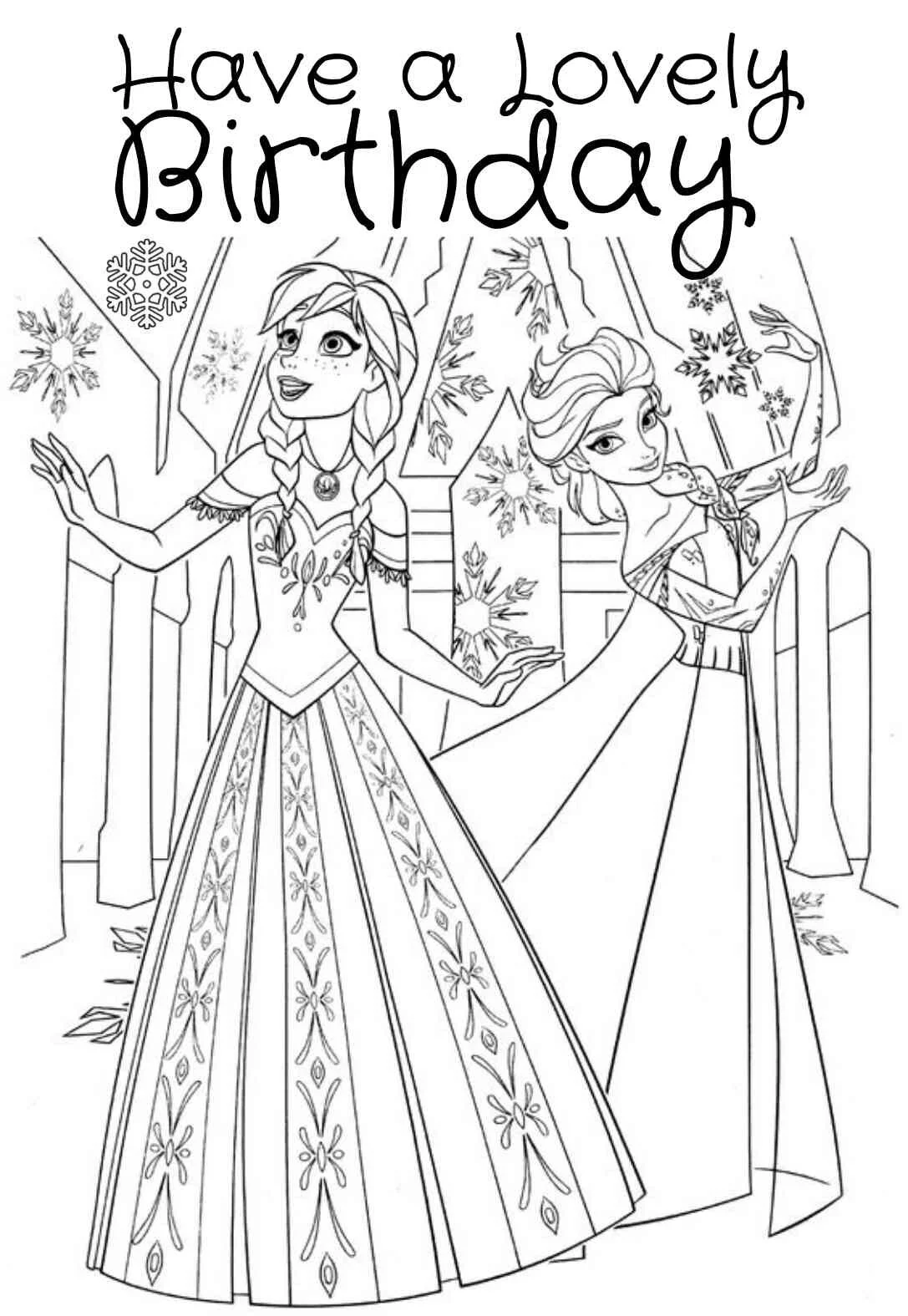 10 Frozen Happy Birthday Coloring Pages for a Frozen Themed Birthday