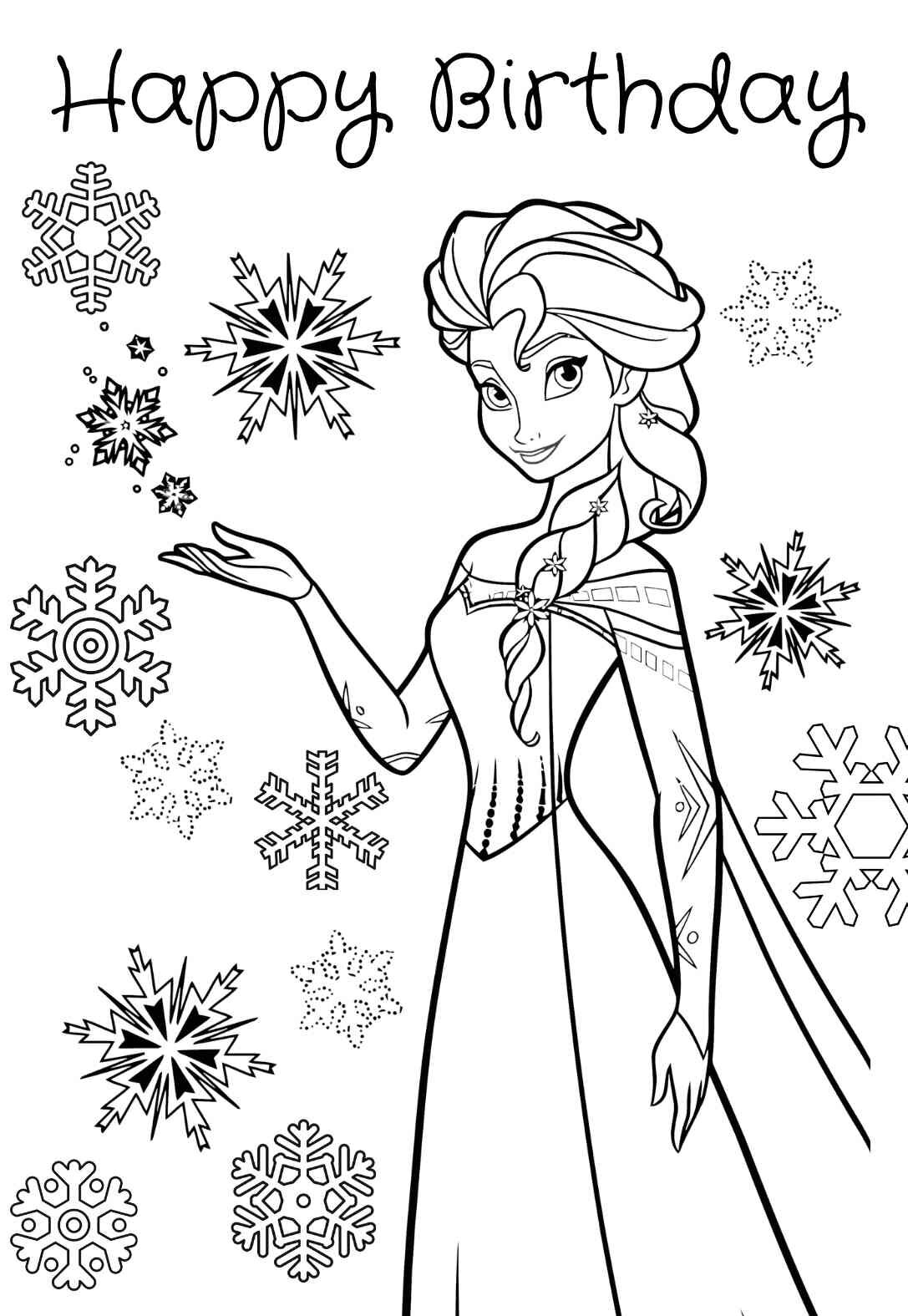 10 Frozen Happy Birthday Coloring Pages for a Frozen Themed Birthday ...