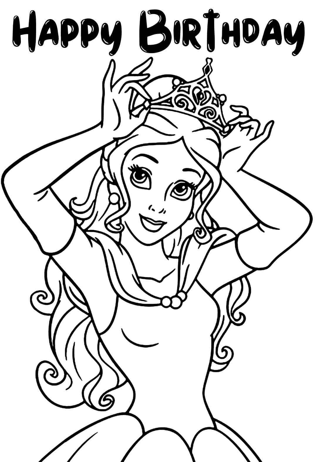 20 Beautiful Princess Birthday Coloring Pages & Cards free ...