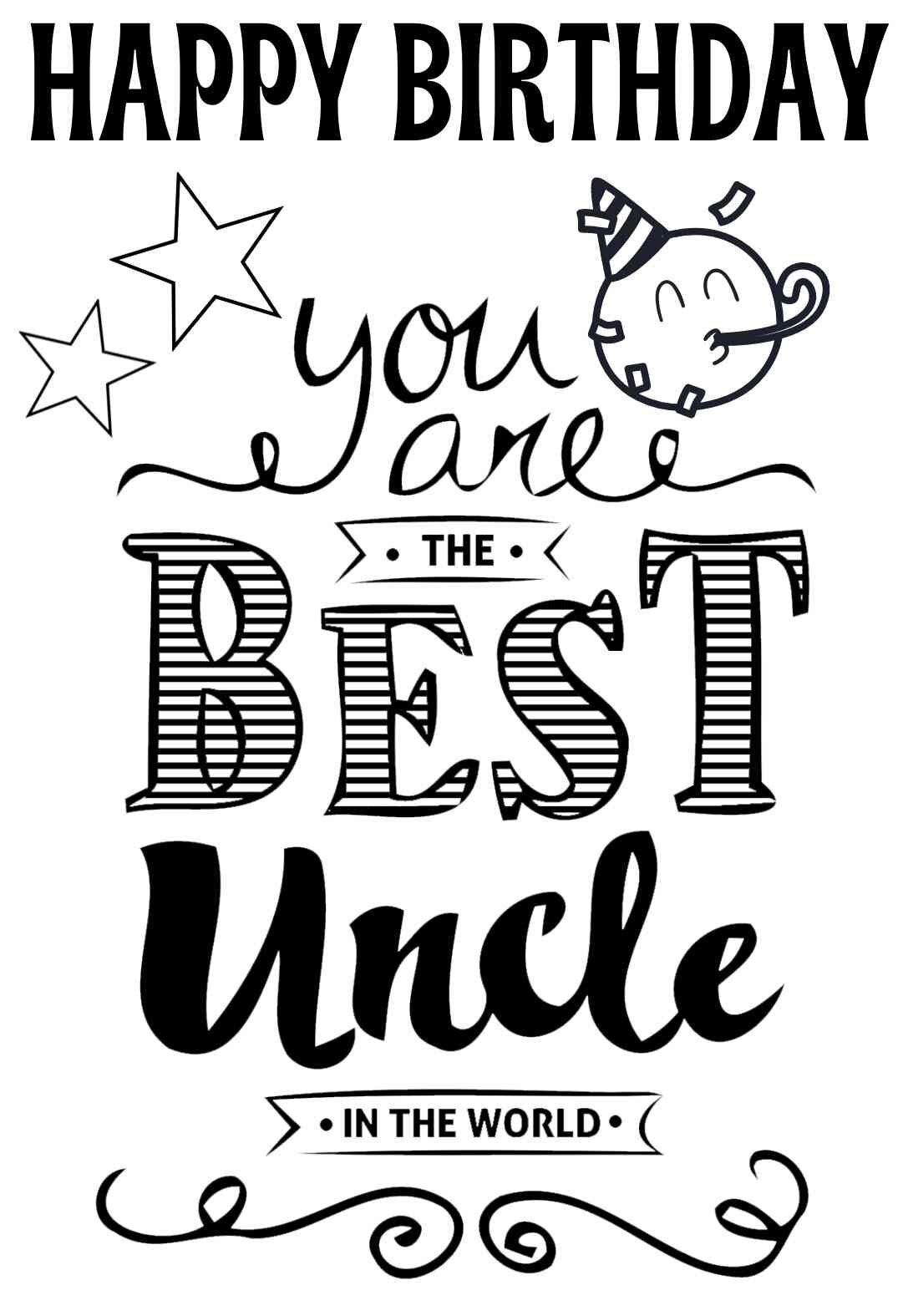 Happy Birthday Uncle Coloring Pages — Printbirthday Cards