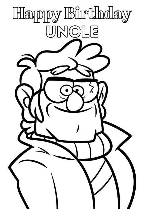 happy birthday uncle coloring pages — PRINTBIRTHDAY.CARDS