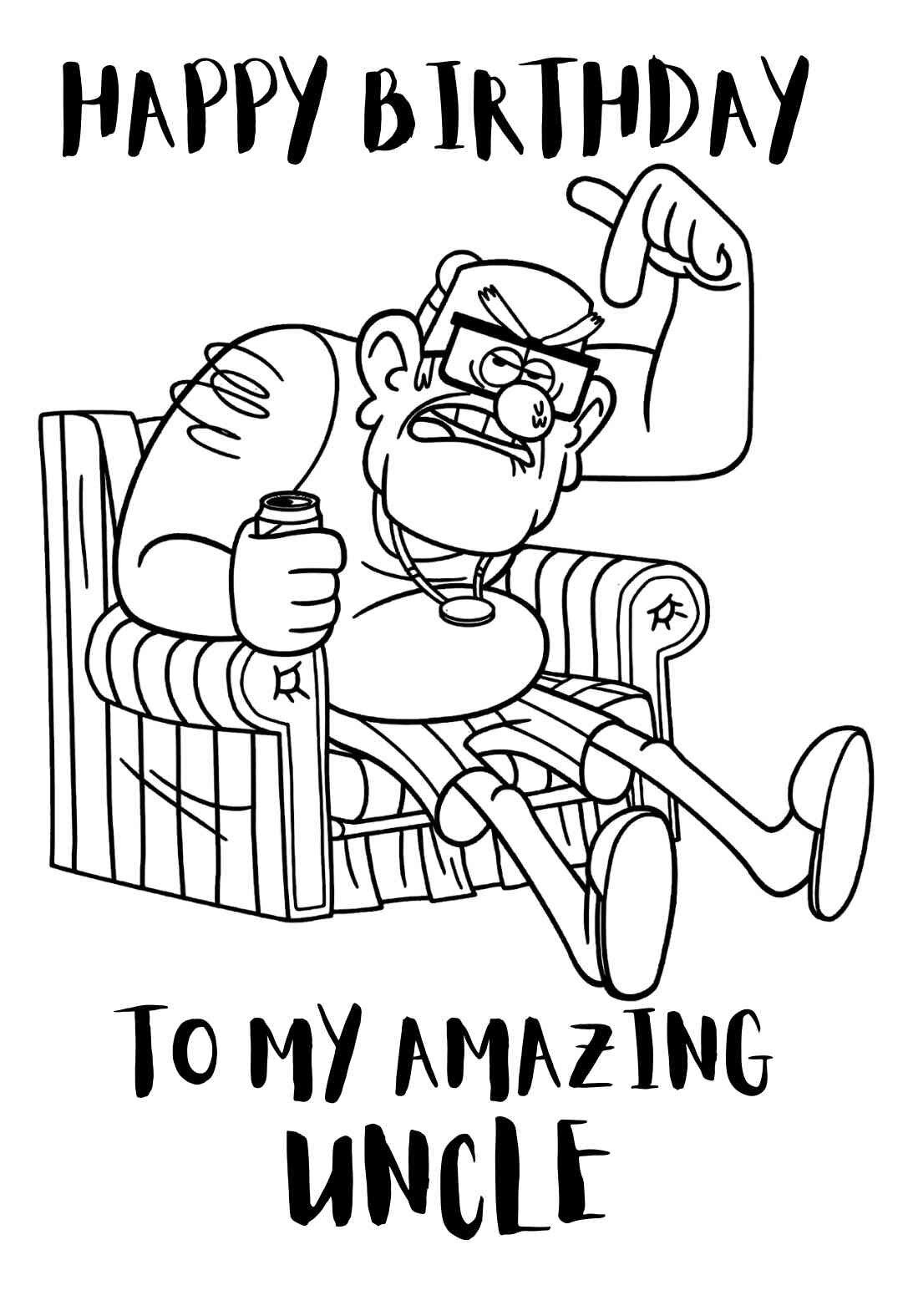 Happy Birthday Uncle Coloring Pages PRINTBIRTHDAY CARDS