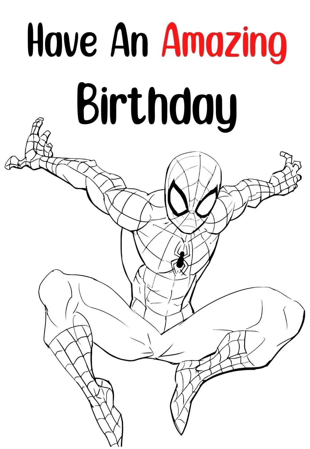 10 Spiderman Coloring Birthday Cards: Unleash Your Child's Inner Superhero!