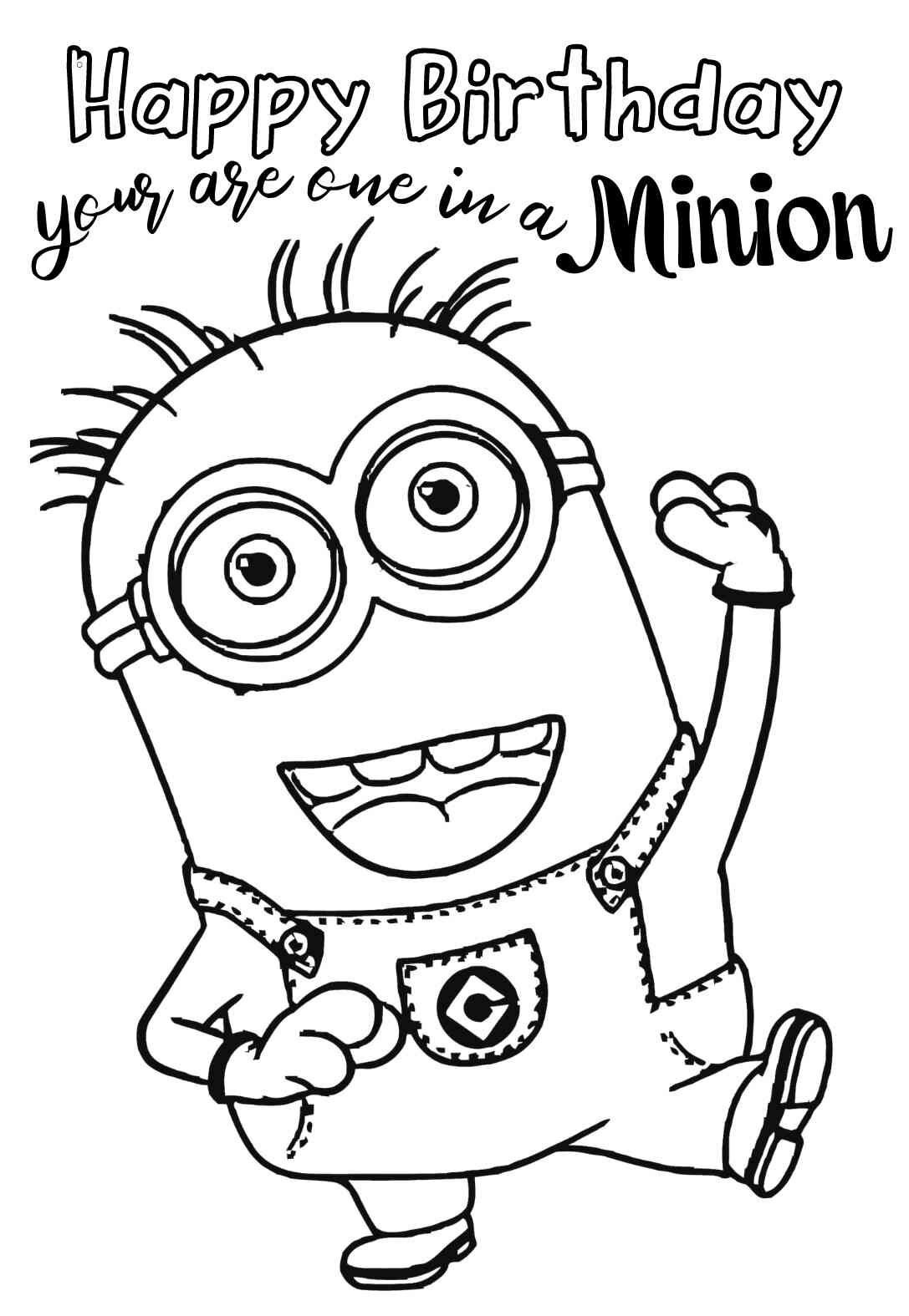 free minions birthday coloring pages cards printbirthday cards