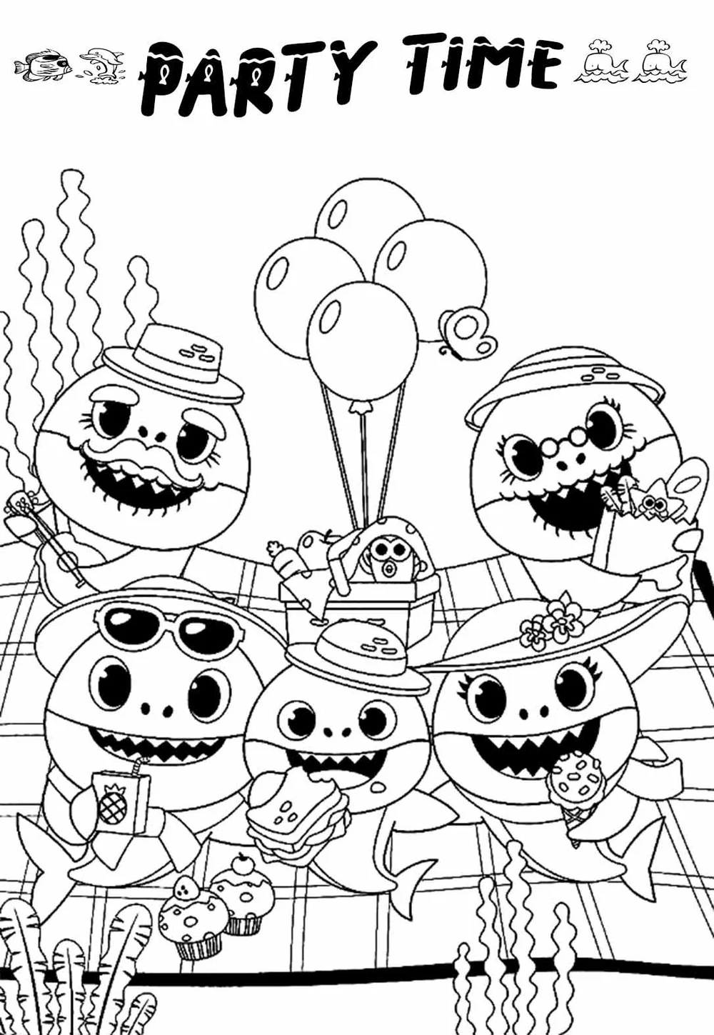 Baby Shark Birthday Coloring Pages & Cards (free) — PRINTBIRTHDAY.CARDS