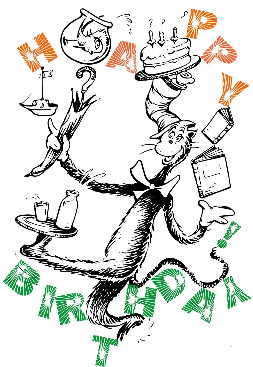 Dr Seuss Birthday Coloring Pages & Cards — PRINTBIRTHDAY.CARDS