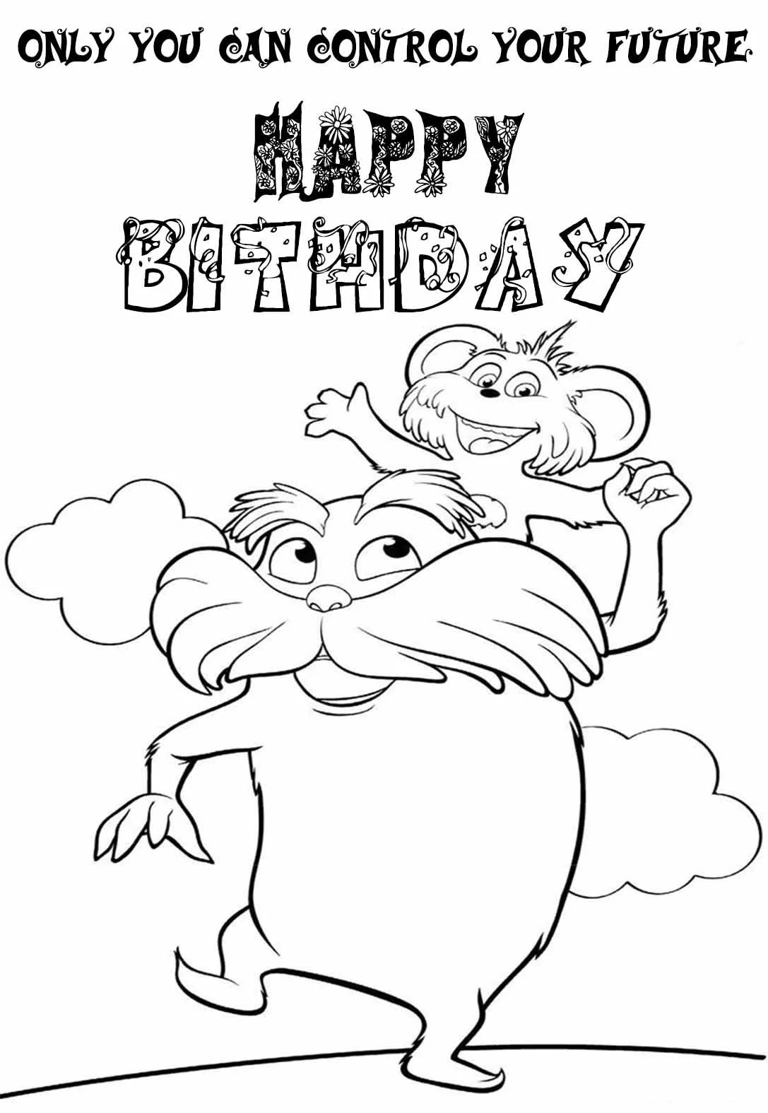 Dr Seuss Birthday Coloring Pages &amp; Cards — PRINTBIRTHDAY.CARDS