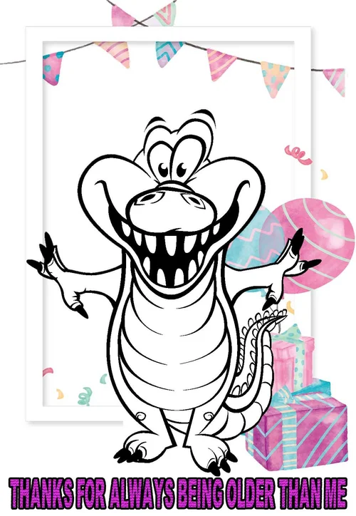 8 Funny Birthday Coloring Pages &amp; Cards (free) — PRINTBIRTHDAY.CARDS