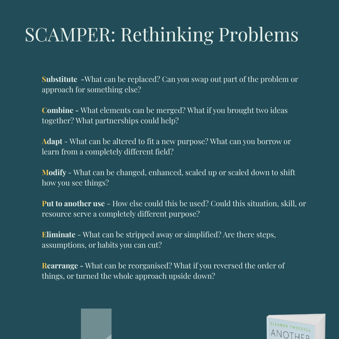 SCAMPER: rethinking the problem to find a new idea from an ‘old’ problem