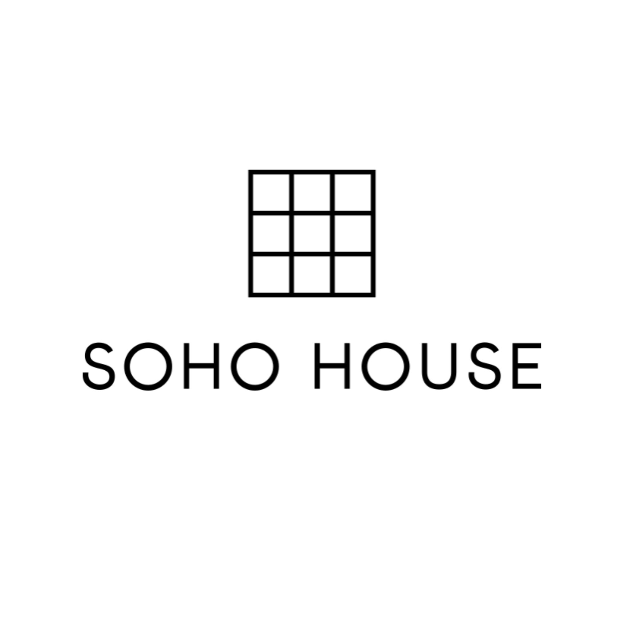 Logo of Soho House featuring a stylized window and the text "Soho House" beneath it.