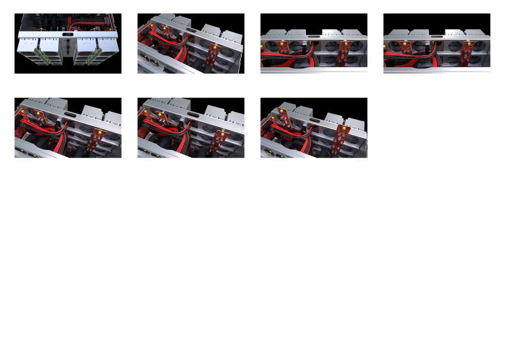 Storyboard frames for removing the fan board.