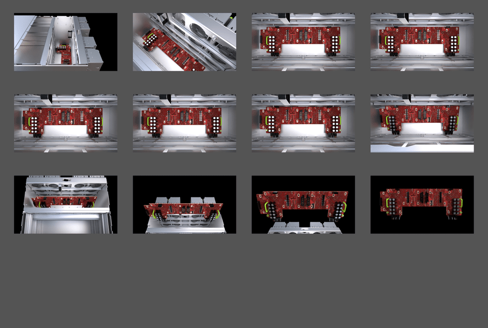 Storyboard frames for removing the horizontal board.