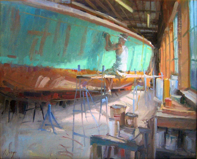 Sanding the hull