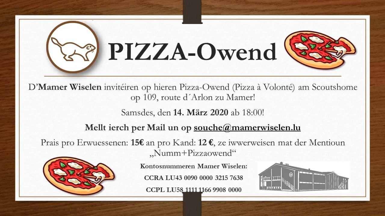 Pizza-Owend bei den Mamer Wiselen