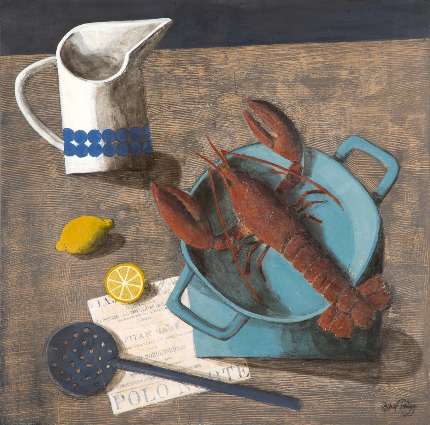 Still life with lobster and jug - SOLD
