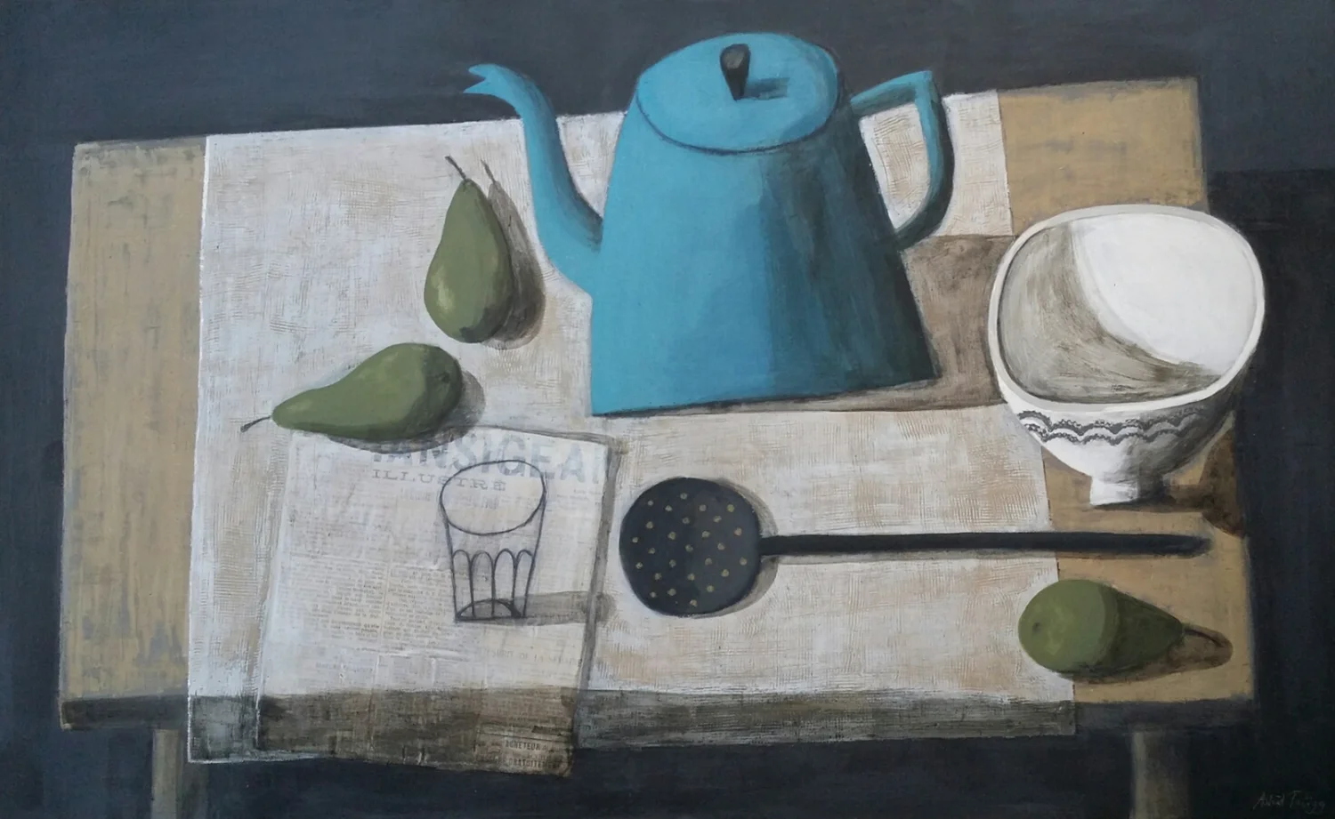 Still life with blue teapot - SOLD