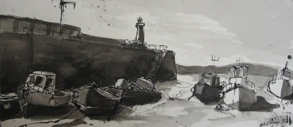 Harbour wall, St Ives - SOLD