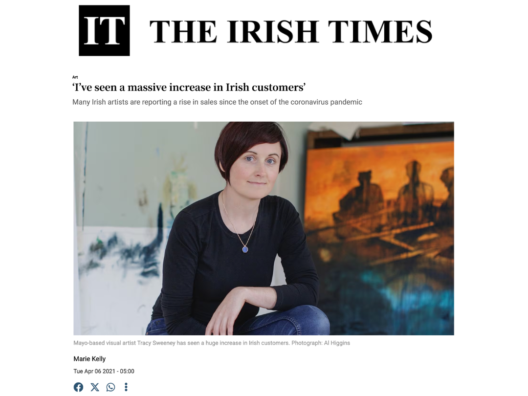 The Irish Times feature on Irish artist Tracy Sweeney, published in 2021.