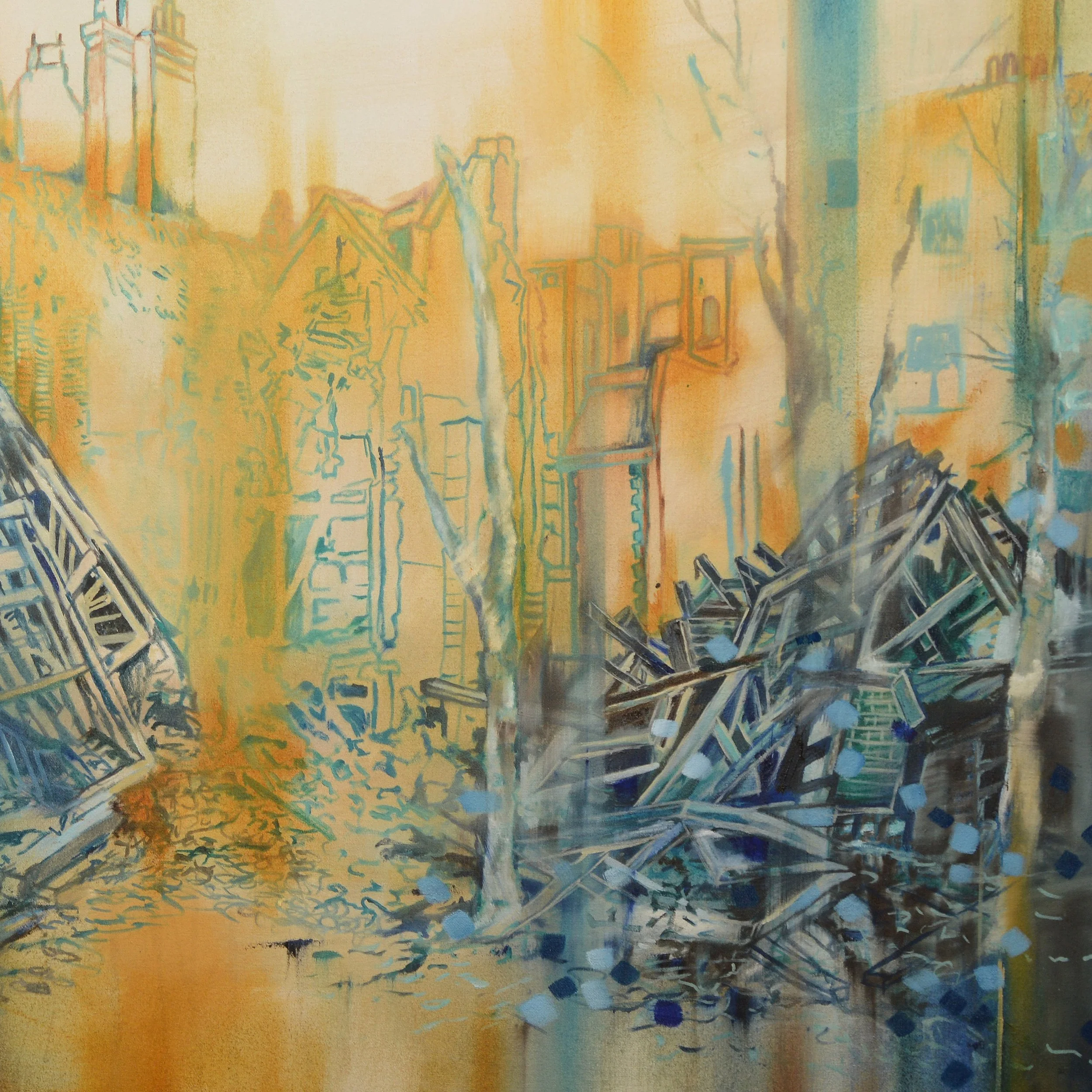 Painting of World War I, in London, by Irish Artist Tracy Sweeney.