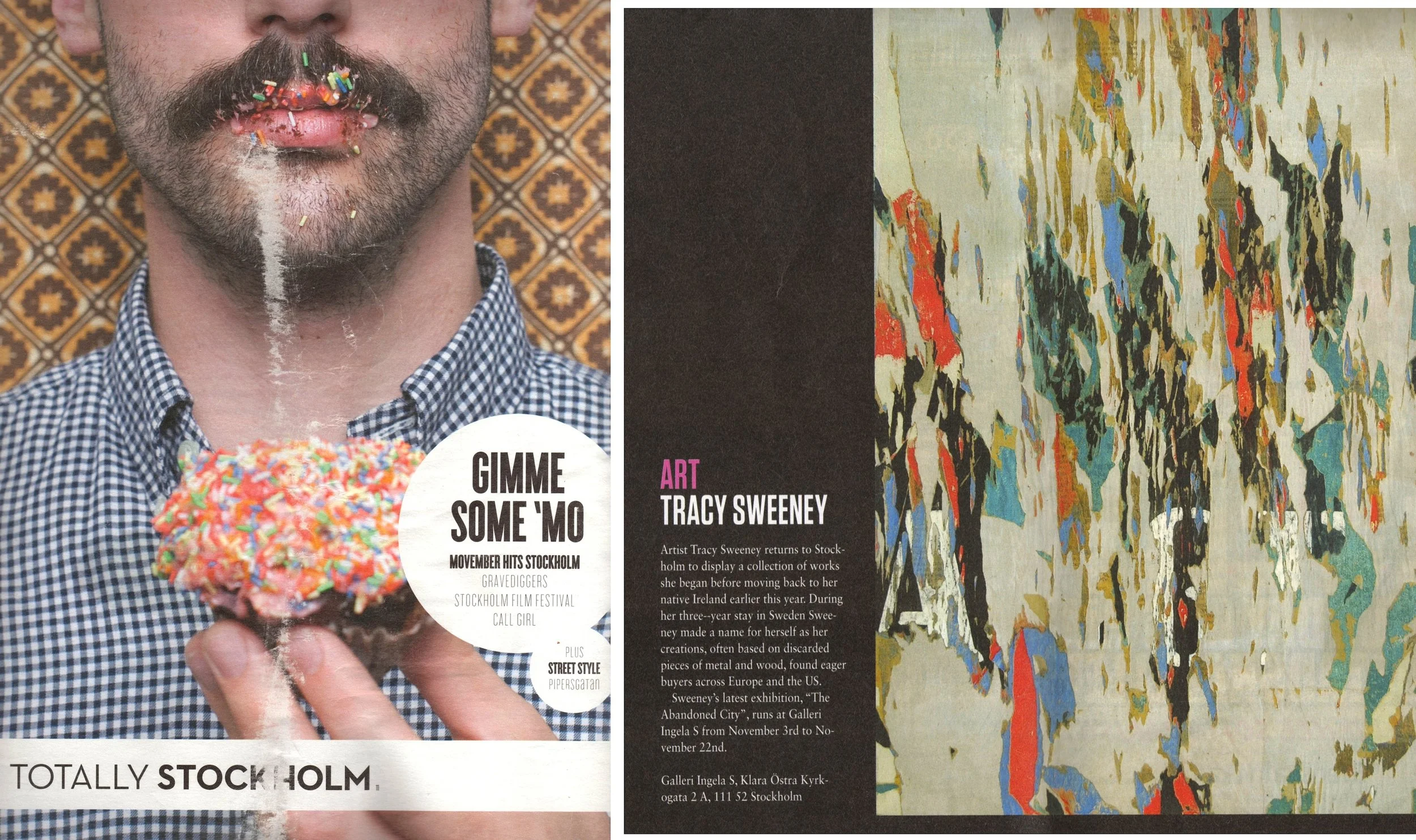Totally Stockholm magazine feature on Tracy Sweeney and her artwork, 2023.
