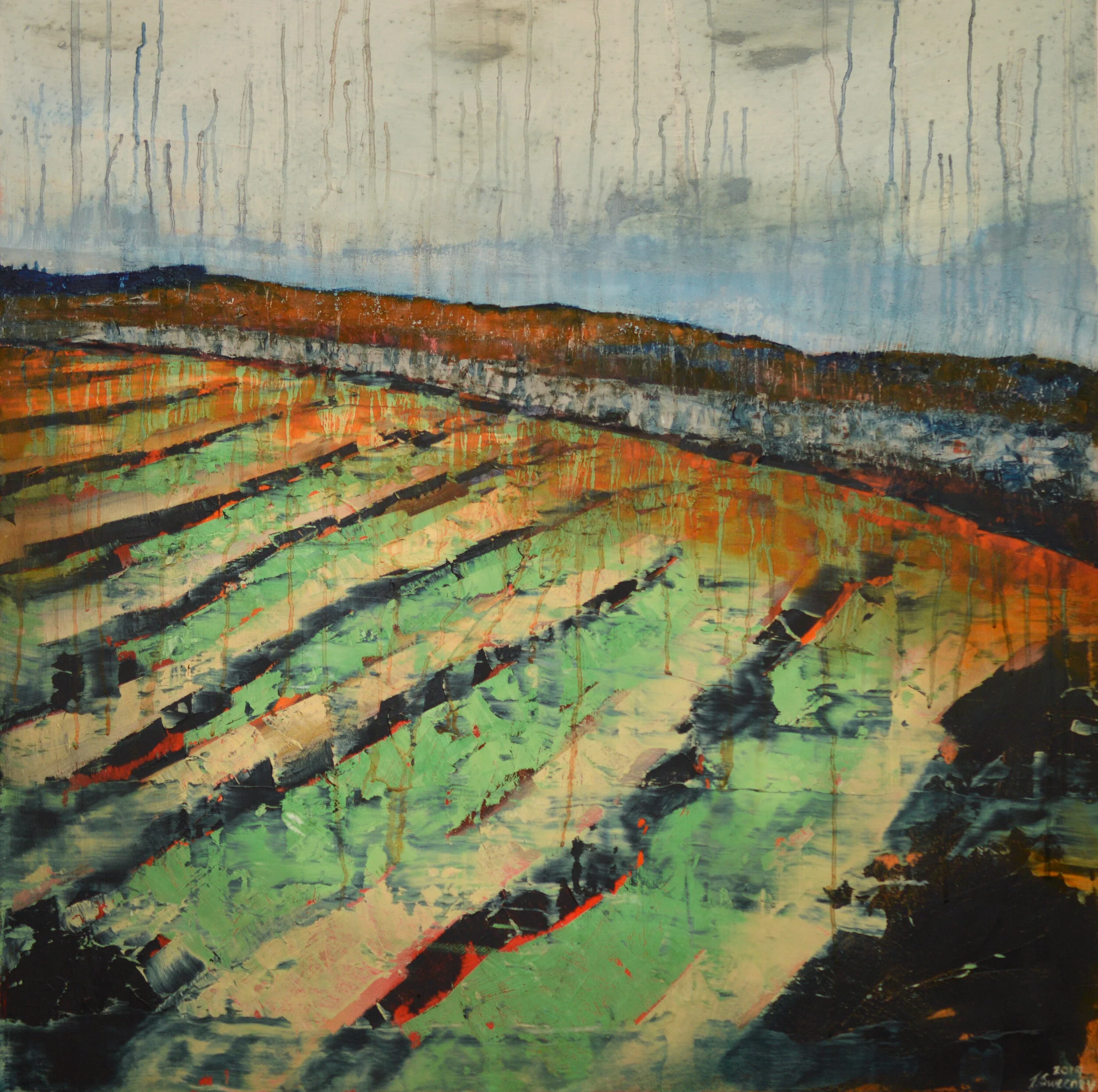 Harvest, 2019, oil on wood, by Tracy Sweeney