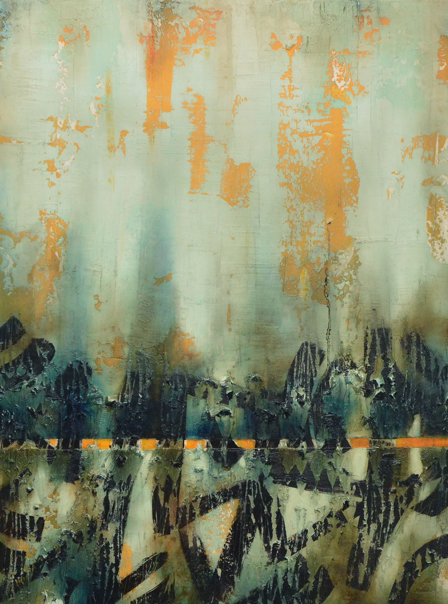 Verdigris II, an abstract painting by Tracy Sweeney