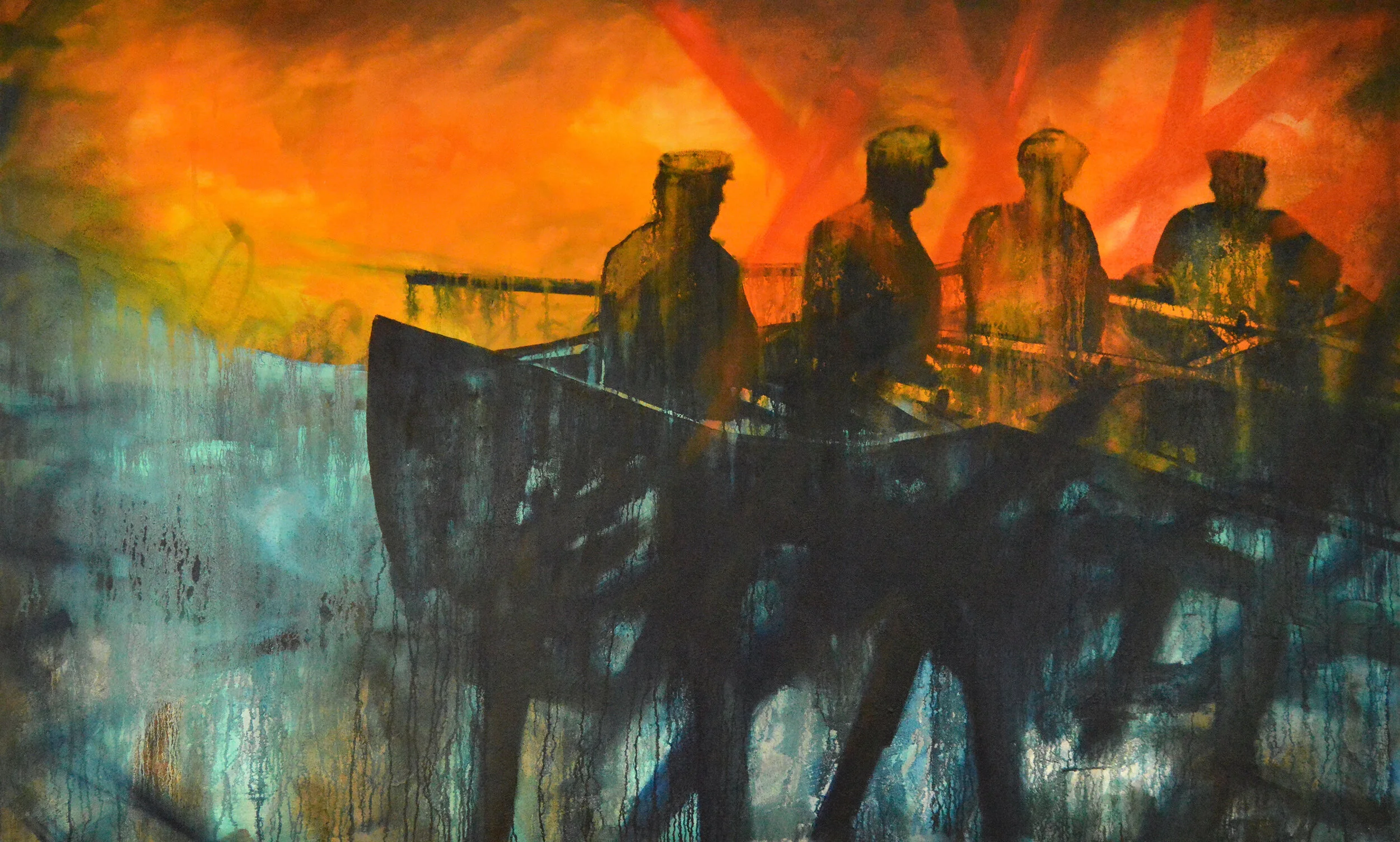 Leaving, 2019, oils on canvas, by Tracy Sweeney