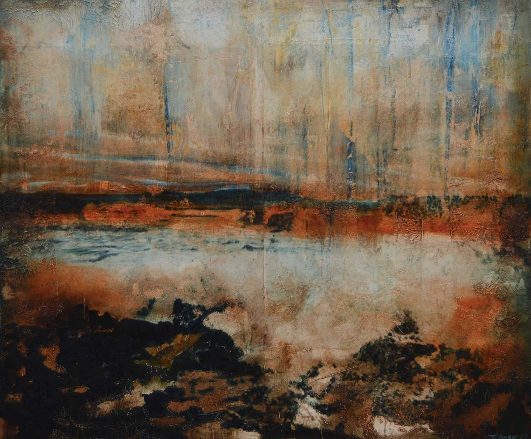 Untitled, 2019, Oils and Mixed Media on Wood, by Tracy Sweeney