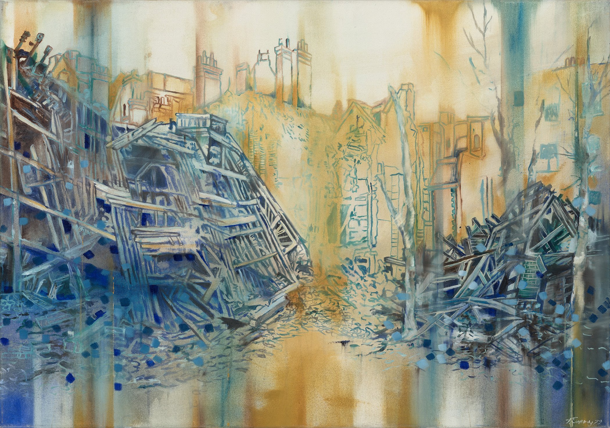 All Things Fall and Are Built Again, 2019, Oils on canvas, by Tracy Sweeney