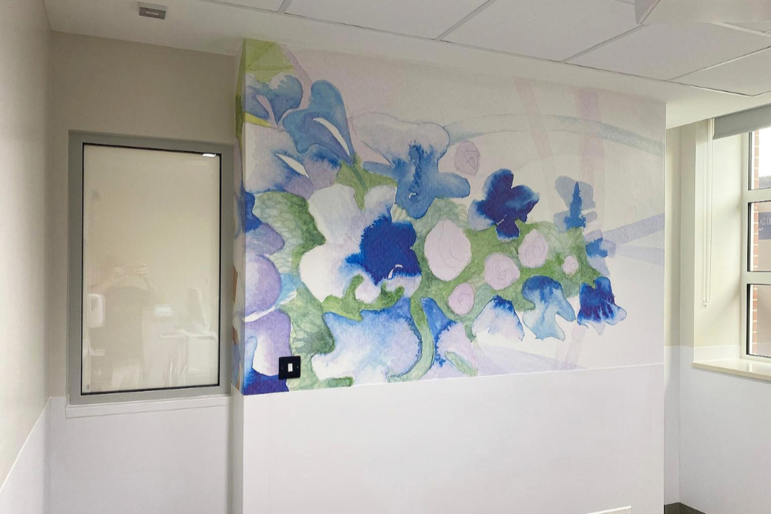 Bugle watercolour by Tracy Sweeney installed in the Neonatal Intensive Care Unit at University Hospital Limerick