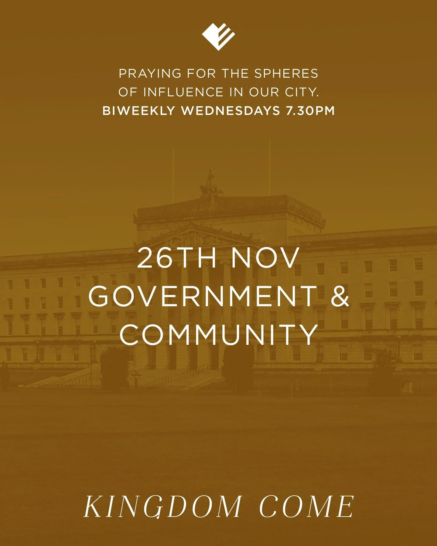 Through the Autumn season our gathered prayer nights are focusing on praying for the Kingdom of God to come in our city, through all our spheres of influence. Next Wednesday we are praying for the sphere of government and community. Everyone is welco