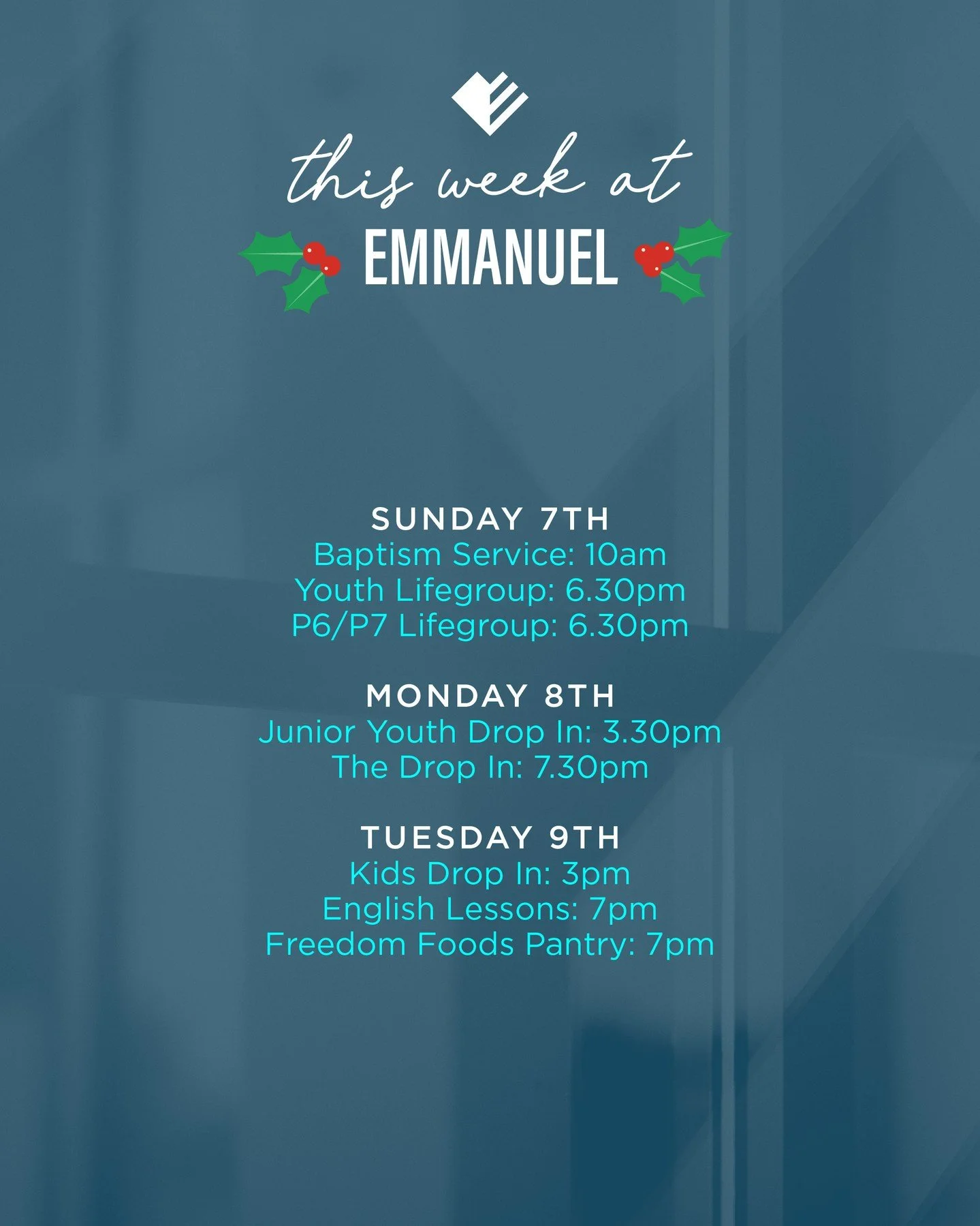 Check out what is happening this week at Emmanuel Lurgan!