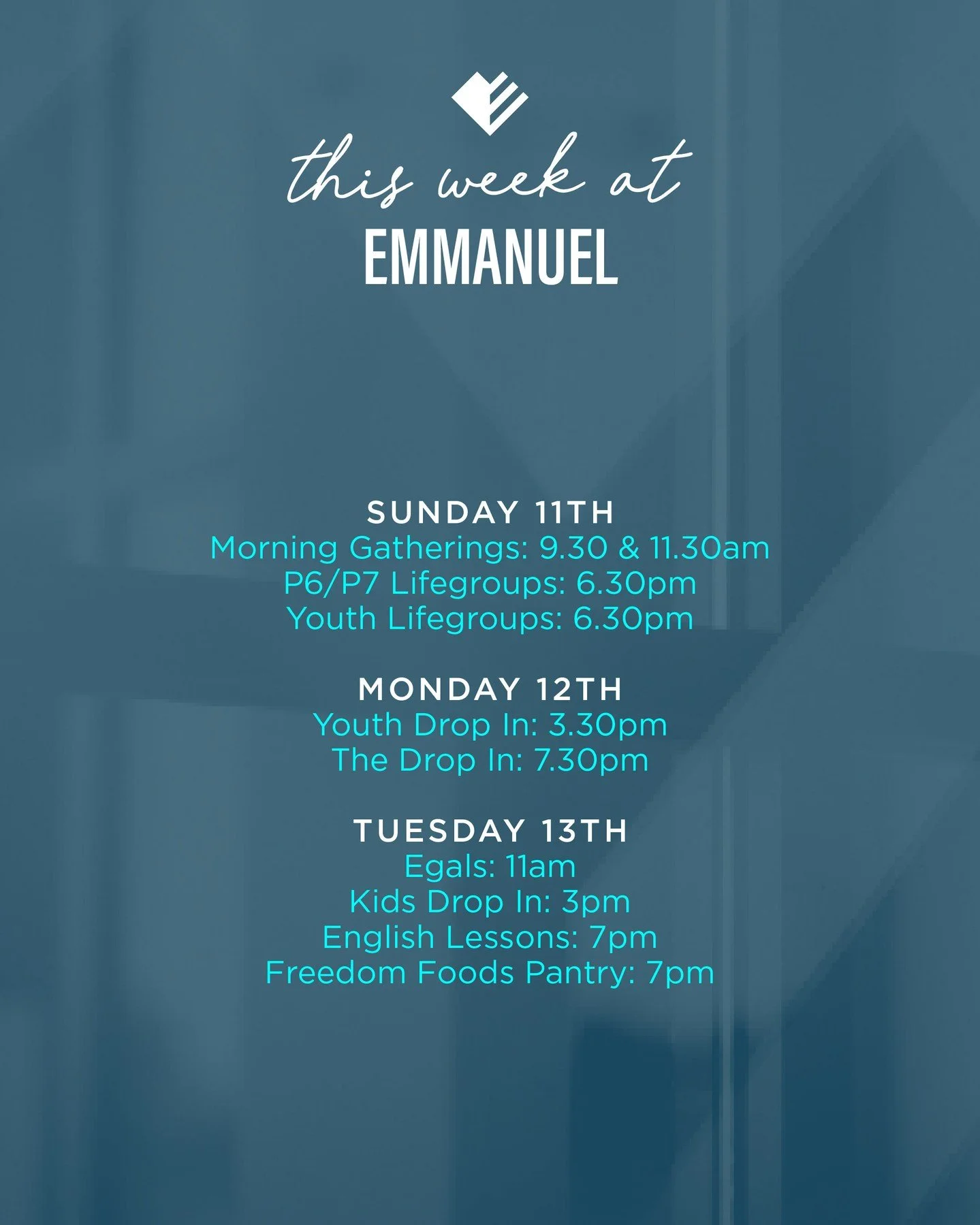 Check out what is happening this week at Emmanuel Lurgan!⁠