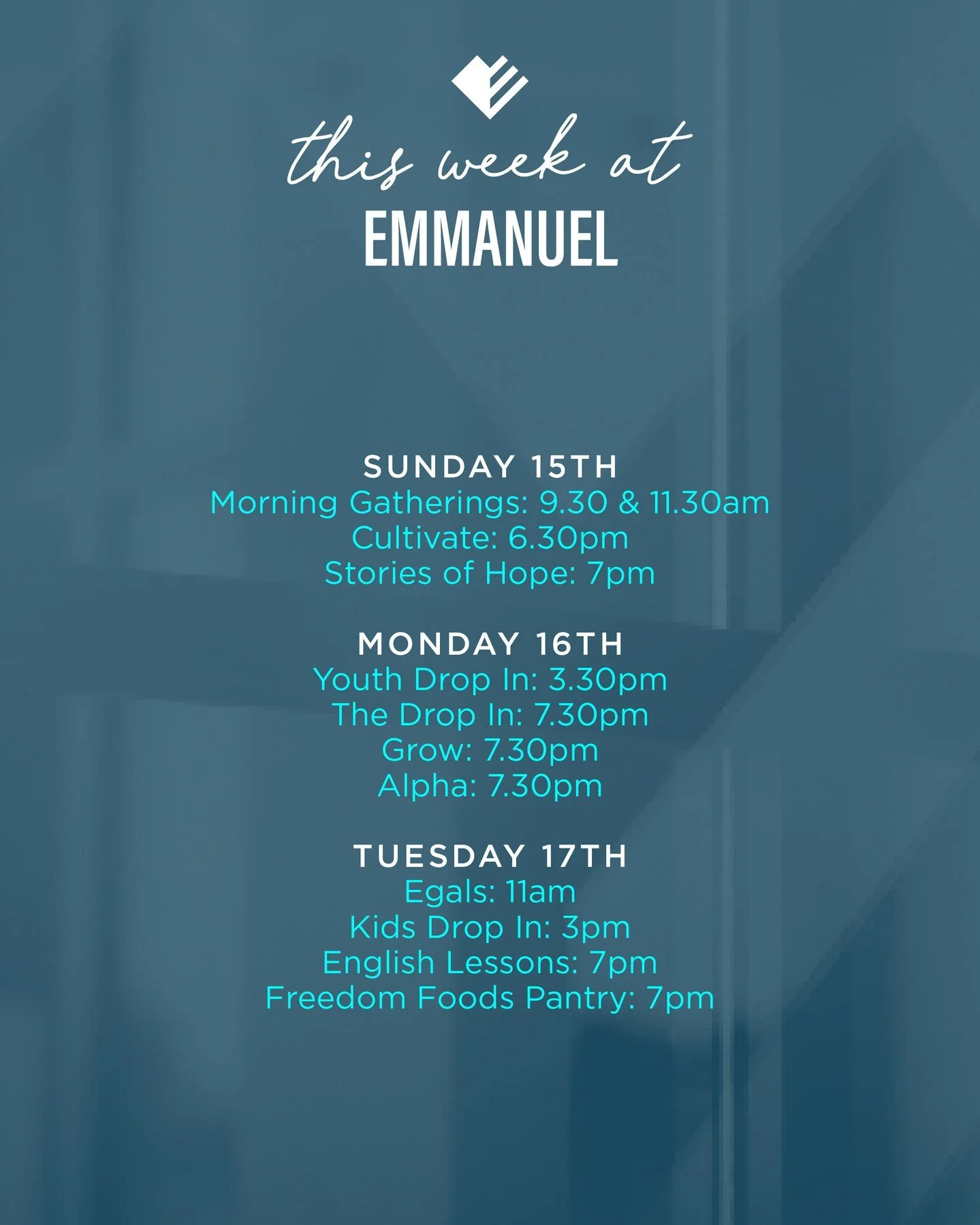 Check out what is happening this week at Emmanuel Lurgan!