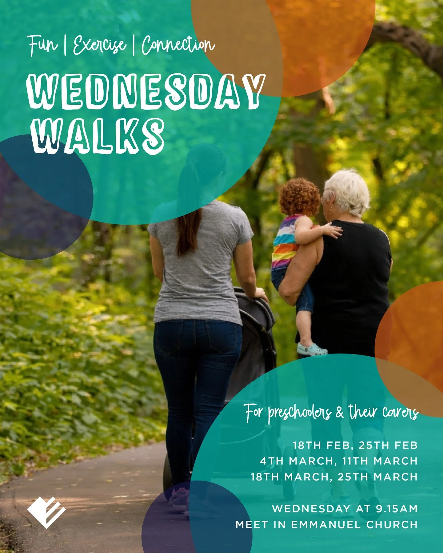 Starting this Wednesday we are inviting you and your tinies for a walk around Lurgan Park. Meet at Emmanuel 9.15am after the school run. Get out for some fresh air with people at a similar stage of life to you and grab a cuppa in Connect Cafe afterwa