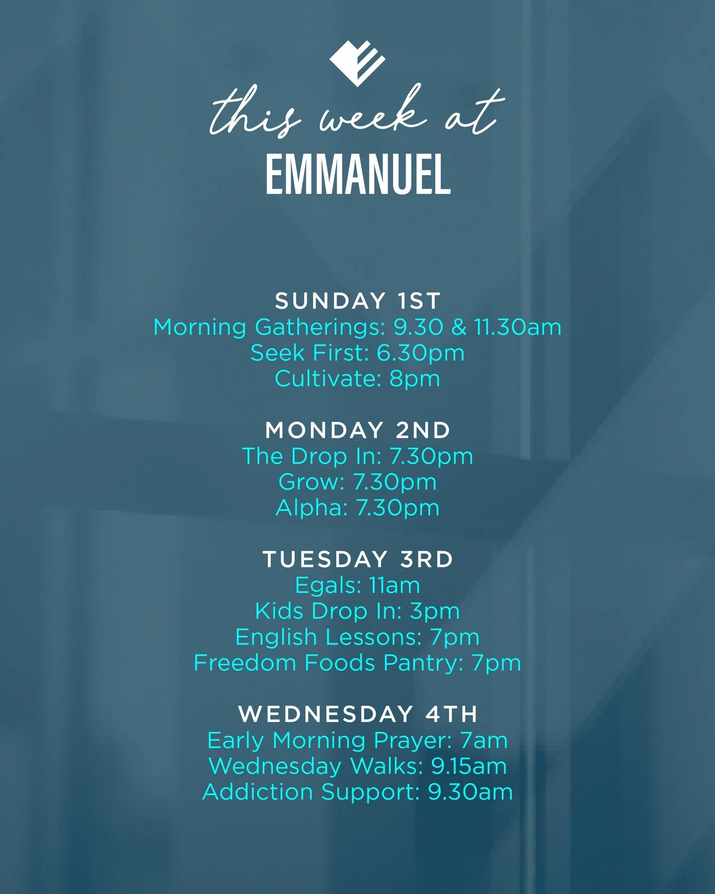 Check out what is happening this week at Emmanuel Lurgan!